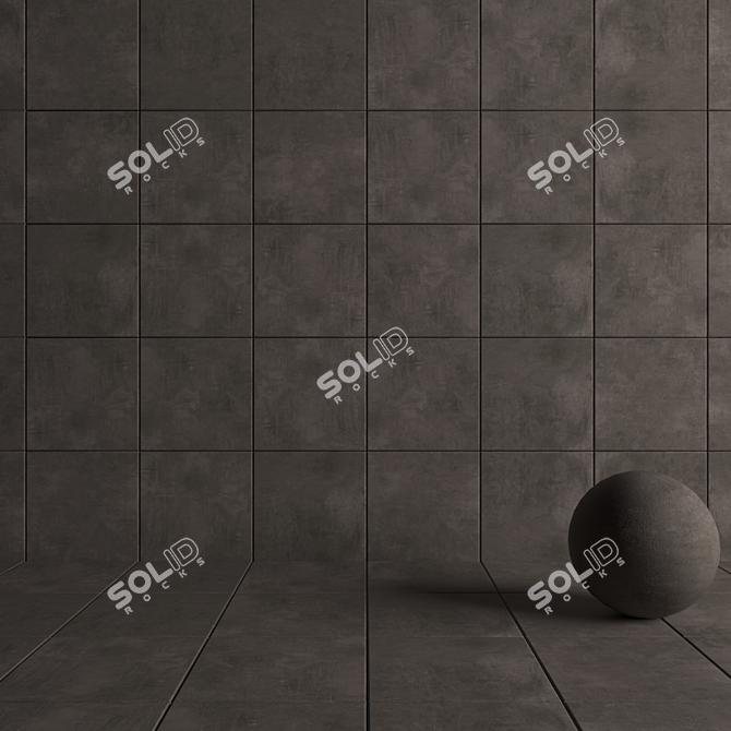 Ares Brown Concrete Wall Tiles 3D model image 4