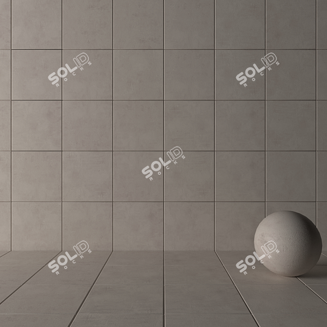 Ares Ivory Concrete Wall Tiles 3D model image 3