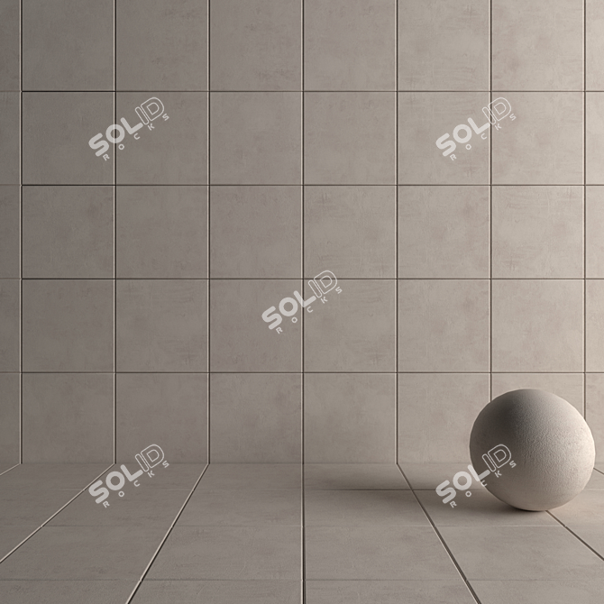 Ares Ivory Concrete Wall Tiles 3D model image 4