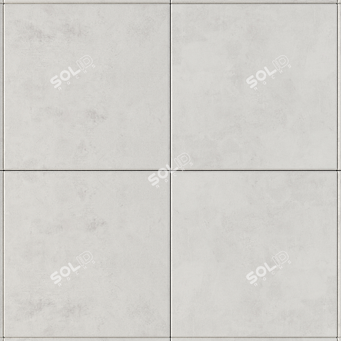 Elegant White Concrete Tiles 3D model image 2