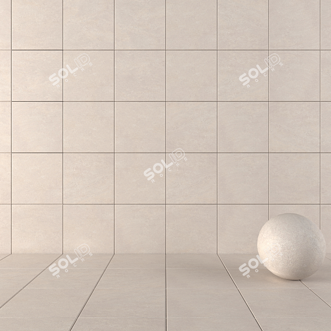 Modern Beige Concrete Wall Tiles 3D model image 1