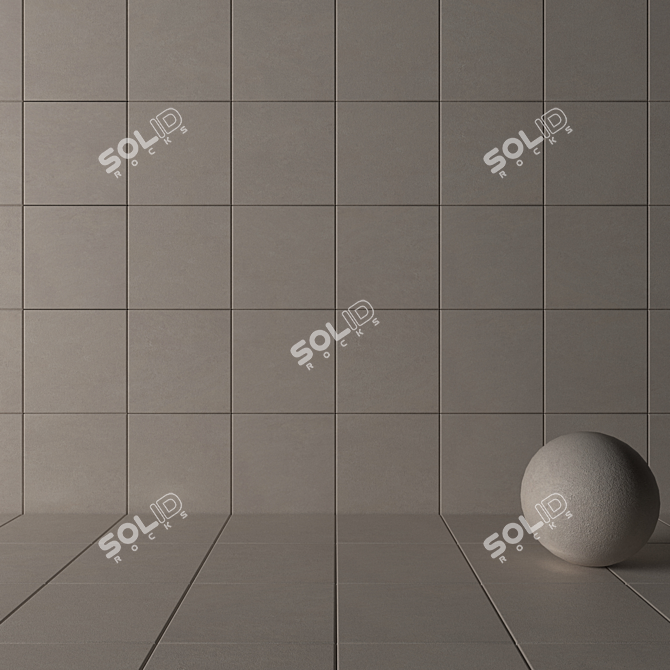 Modern Beige Concrete Wall Tiles 3D model image 3