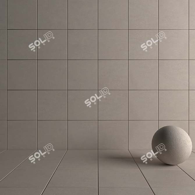 Modern Beige Concrete Wall Tiles 3D model image 4