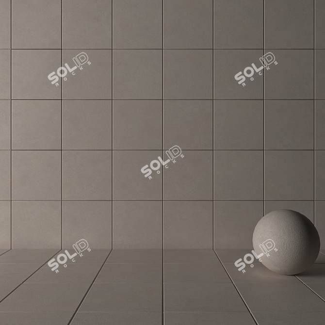 Basalt Beige Concrete Wall Tiles 3D model image 3