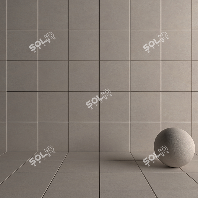 Basalt Beige Concrete Wall Tiles 3D model image 4