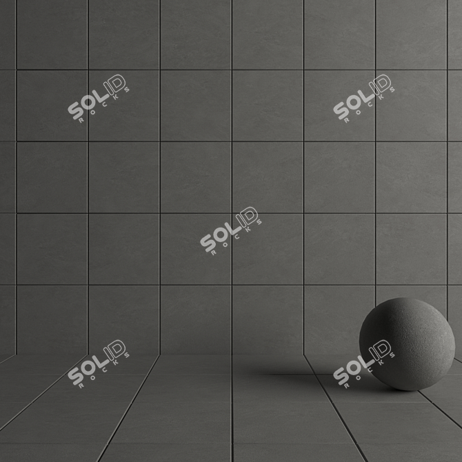 Basalt Fume Concrete Wall Tiles 3D model image 4