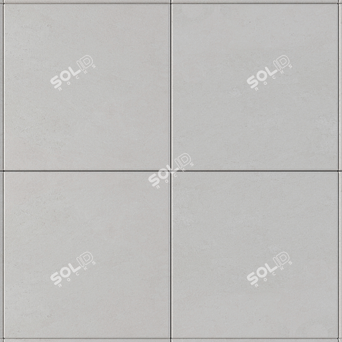 Basalt White Concrete Tiles 3D model image 2