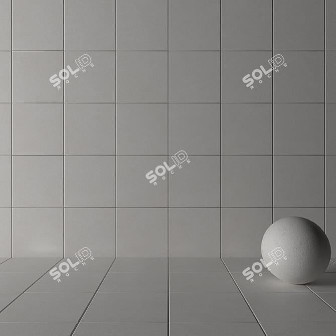 Basalt White Concrete Tiles 3D model image 3