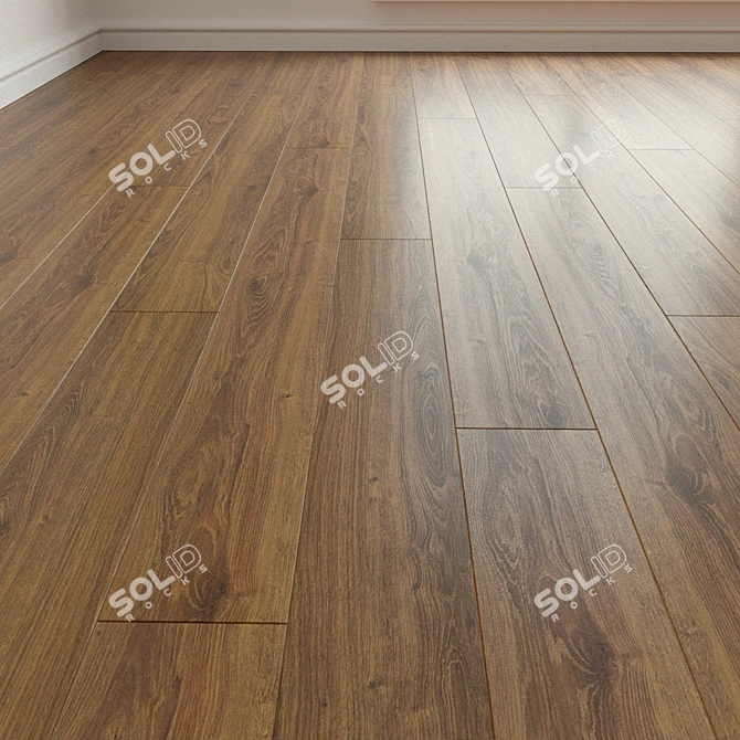 Premium Oak Parquet Laminate Flooring 3D model image 1