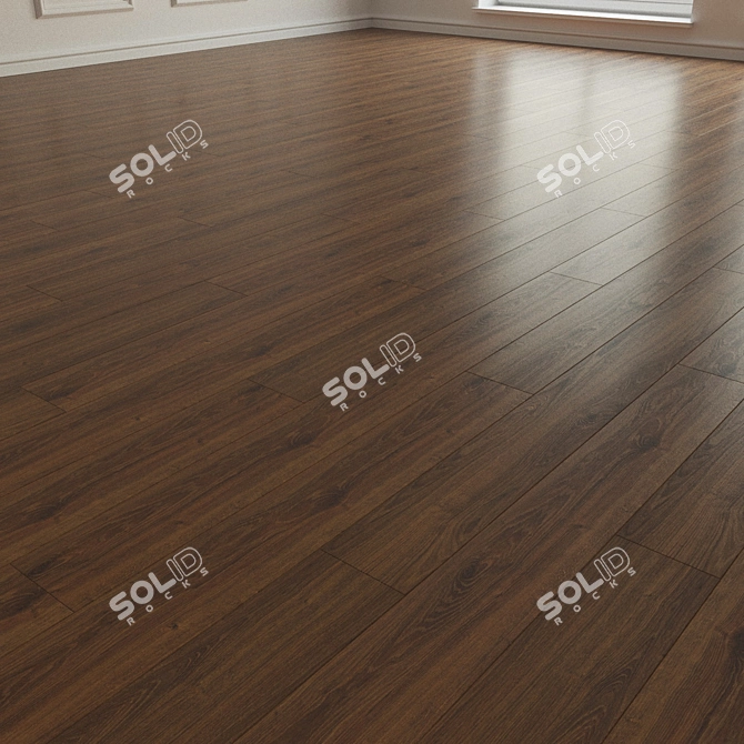 Premium Oak Parquet Laminate Flooring 3D model image 2