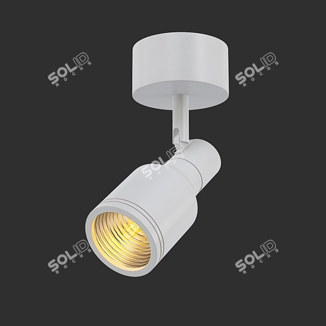 Sleek White Spot Light 3D model image 2