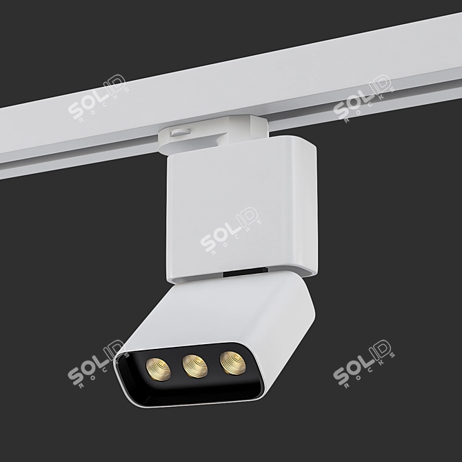 Sleek White Low Circuit Track 3D model image 2