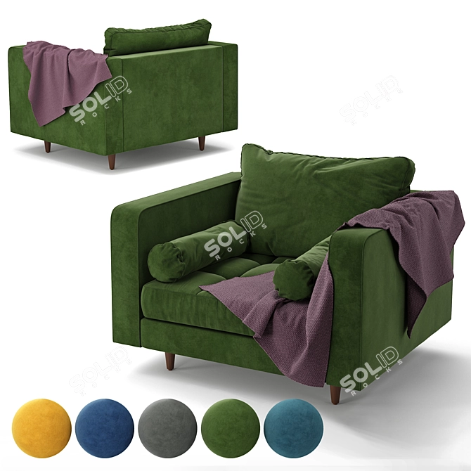 Title: Plush Sven Accent Chair 3D model image 1