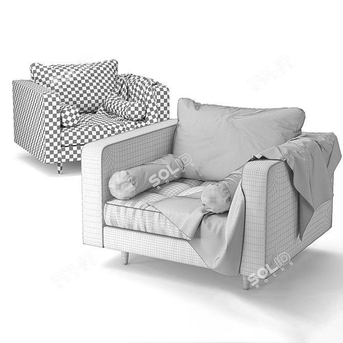 Title: Plush Sven Accent Chair 3D model image 4