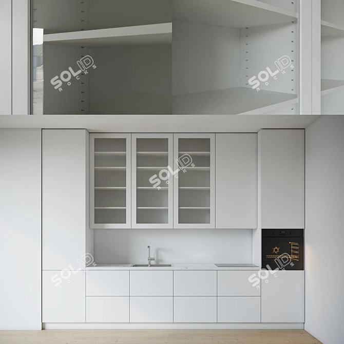 Modern Glass Kitchenette 3D model image 6