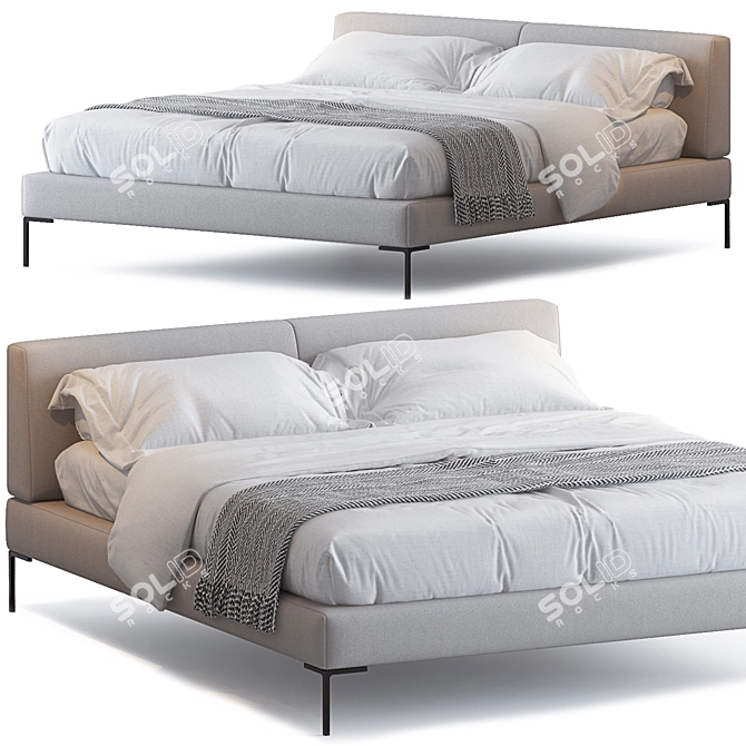 Modern Elegance: CHARLES Bed 3D model image 1