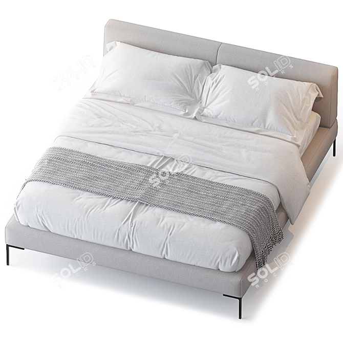 Modern Elegance: CHARLES Bed 3D model image 2