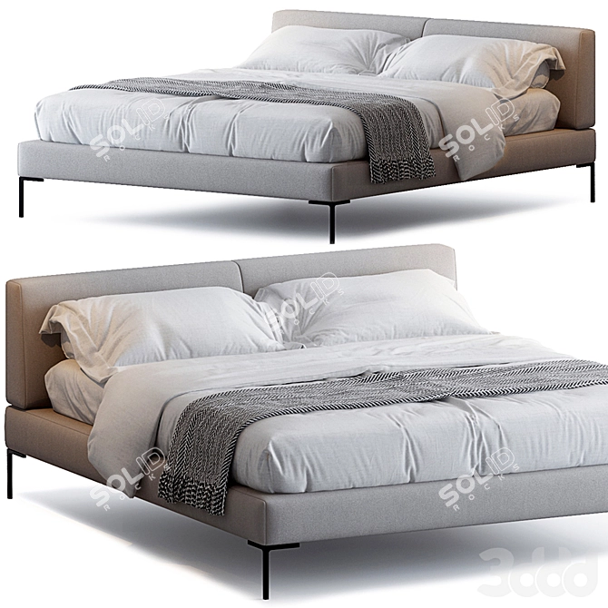 Modern Elegance: CHARLES Bed 3D model image 5