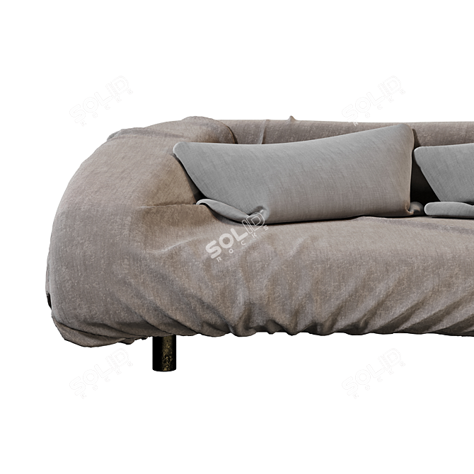 Baxter Fold: Artfully Bending Leather Sofa 3D model image 3