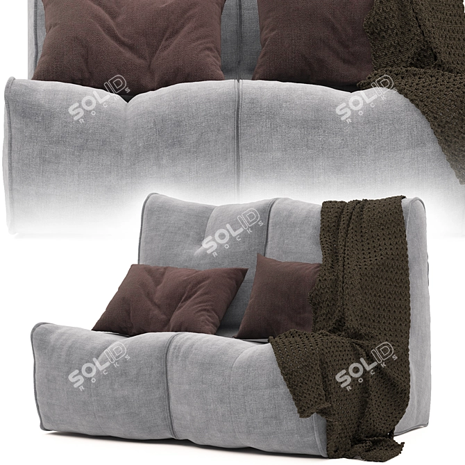 Minimalist Eco Weave Couch 3D model image 1