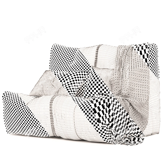 Minimalist Eco Weave Couch 3D model image 8