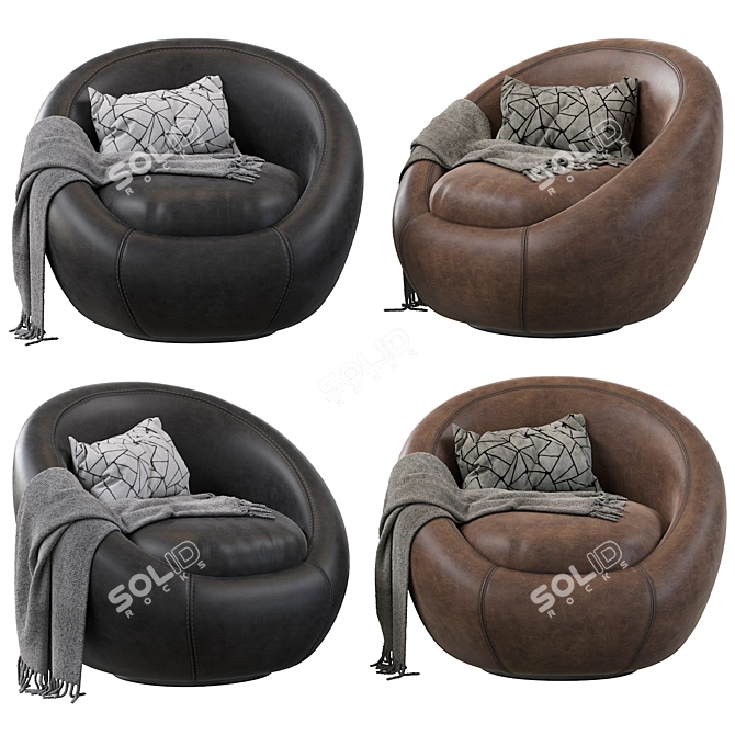 Cozy Swivel Chair: Comfortable and Stylish Furniture for Any Space 3D model image 2