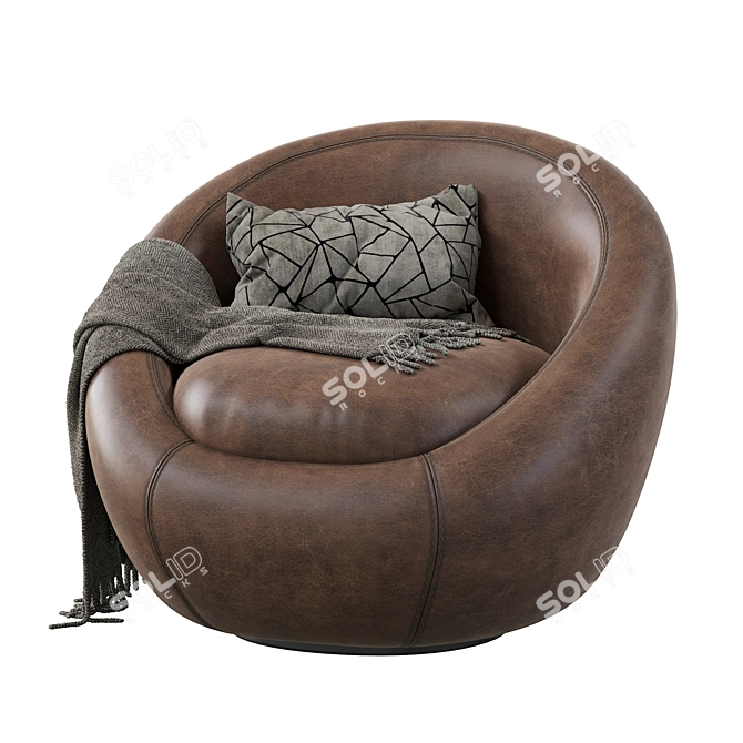 Cozy Swivel Chair: Comfortable and Stylish Furniture for Any Space 3D model image 4