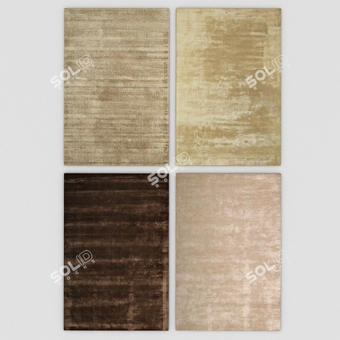 Silky Smooth Chrome Rug: Contemporary Elegance 3D model image 1