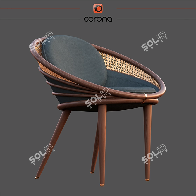 Exquisite Ndebele Dining Chair 3D model image 1