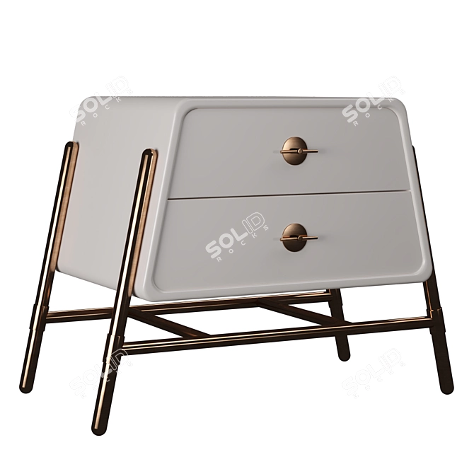 Sleek Tulpar Bedside Table 3D model image 3