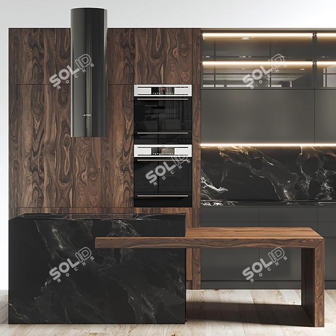 Modern Style Kitchen Design & Modeling 3D model image 2