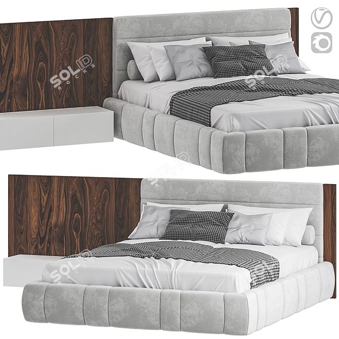 Modern Bed Design | V-Ray Compatible 3D model image 1