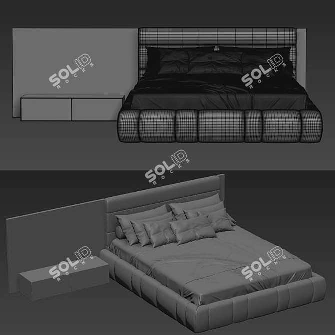 Modern Bed Design | V-Ray Compatible 3D model image 4