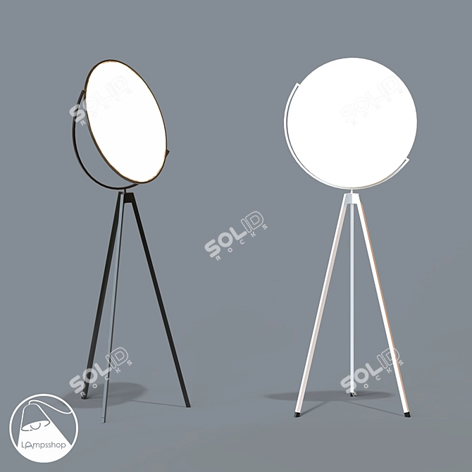 Elegant Lunar Floor Lamp 3D model image 1