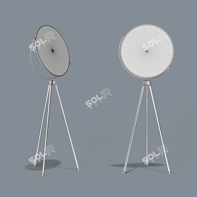 Elegant Lunar Floor Lamp 3D model image 2