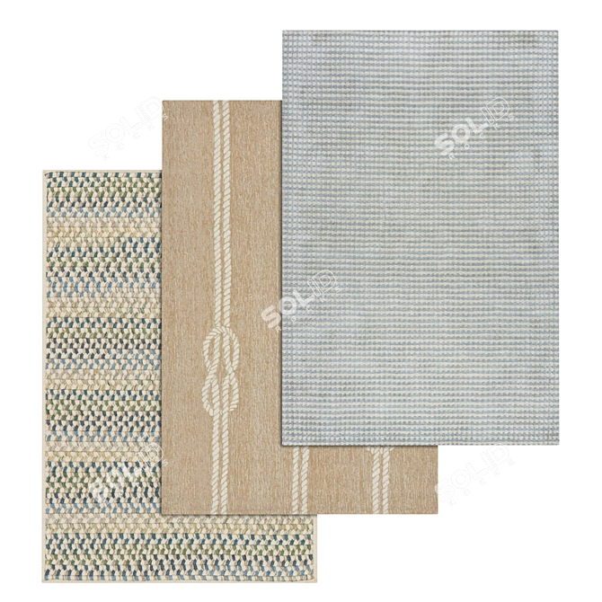 Luxury Carpet Set: High-quality Textures & Versatile Use 3D model image 1