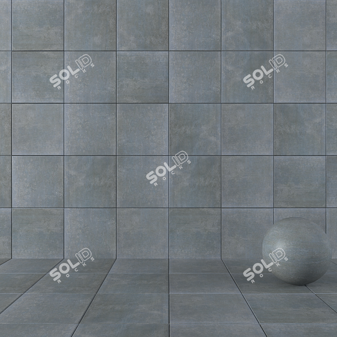 Cemento Anthracite Concrete Wall Tiles 3D model image 1