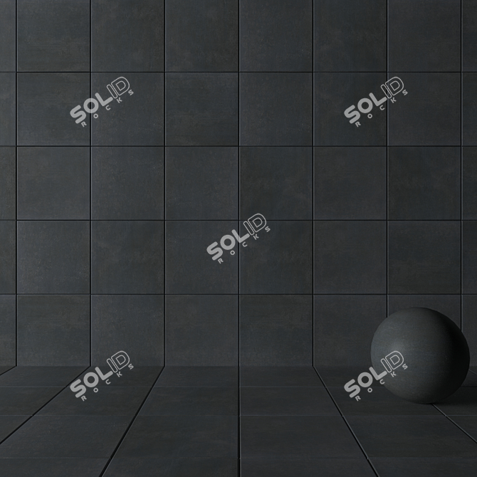 Cemento Anthracite Concrete Wall Tiles 3D model image 3