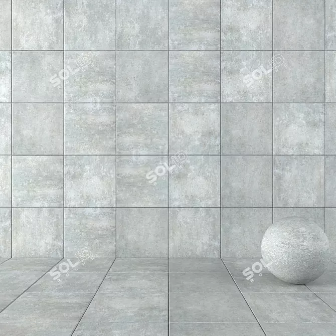 Cemento Gray Concrete Wall Tiles 3D model image 1