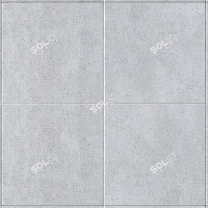 Cemento White Concrete Tiles: Modern Elegance for Your Walls 3D model image 2