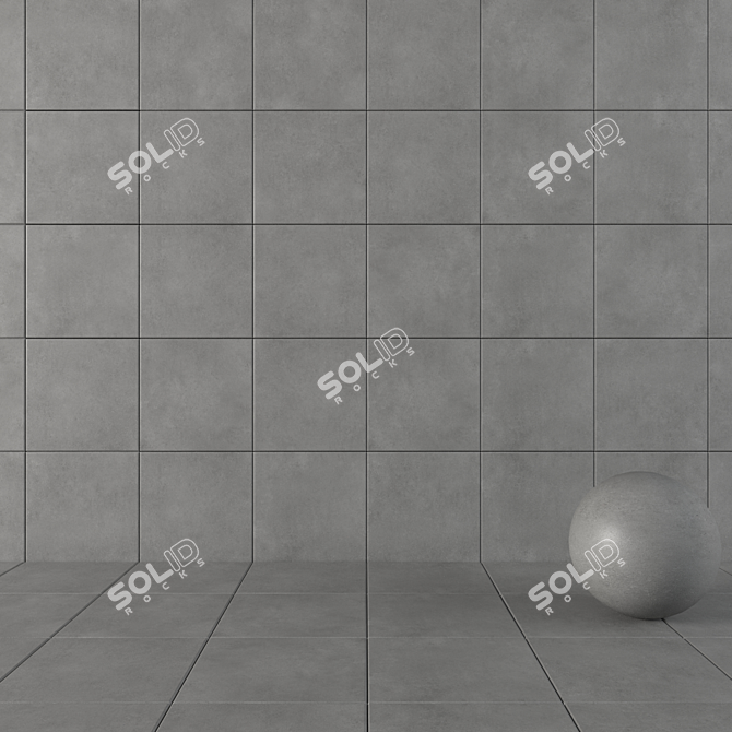 CORE Anthracite Concrete Wall Tiles 3D model image 1
