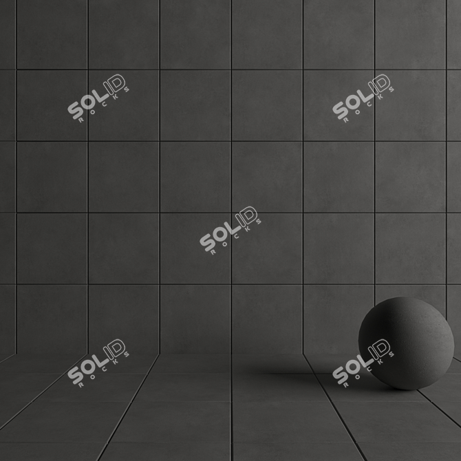 CORE Anthracite Concrete Wall Tiles 3D model image 4