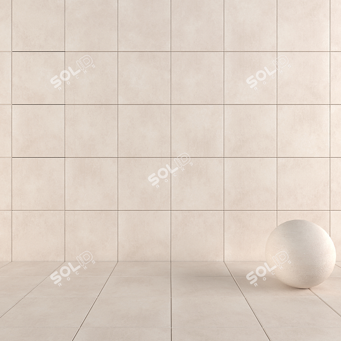 CORE Beige Concrete Wall Tiles 3D model image 1