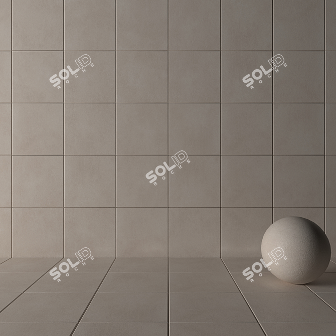 CORE Beige Concrete Wall Tiles 3D model image 3