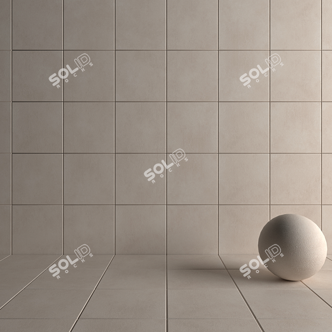 CORE Beige Concrete Wall Tiles 3D model image 4