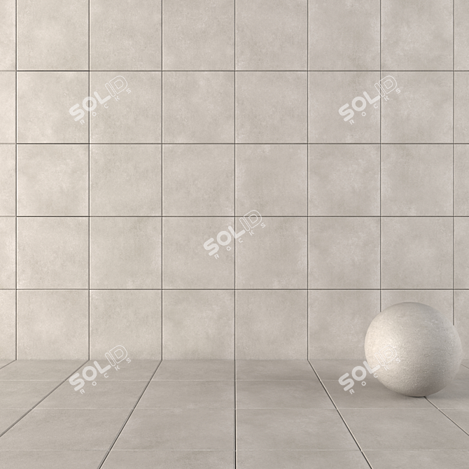 Core Fume Concrete Wall Tiles: Modern & Versatile 3D model image 1
