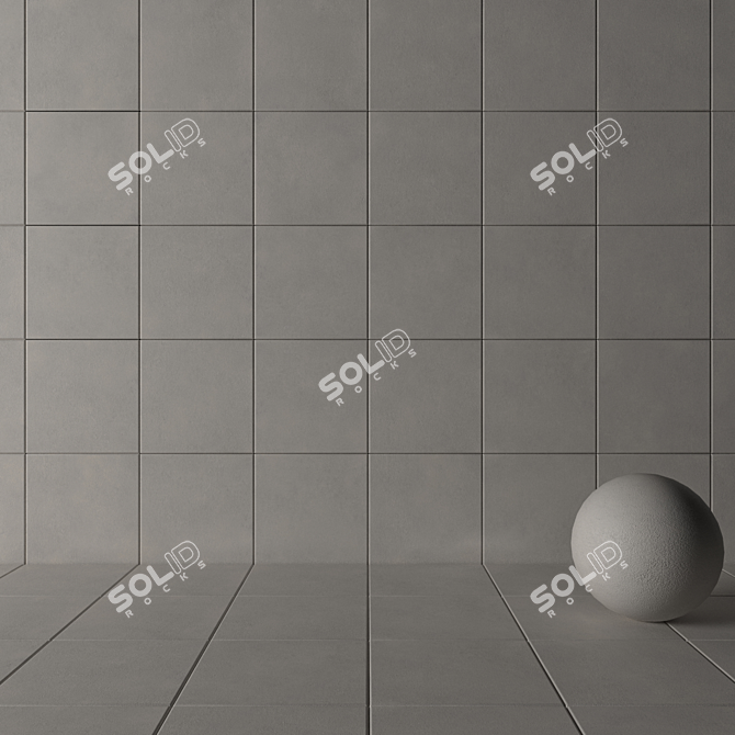 Core Gray Concrete Wall Tiles 3D model image 3