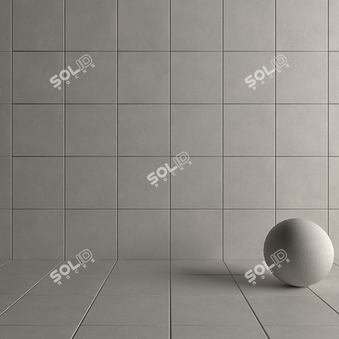 Core Gray Concrete Wall Tiles 3D model image 4