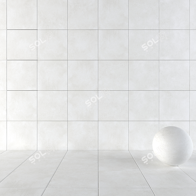 CORE White Concrete Wall Tiles 3D model image 1