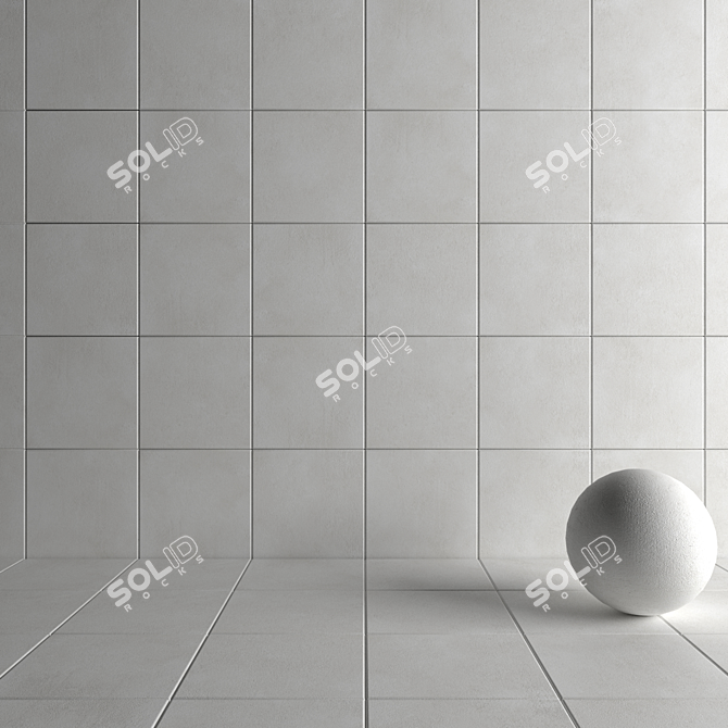 CORE White Concrete Wall Tiles 3D model image 4